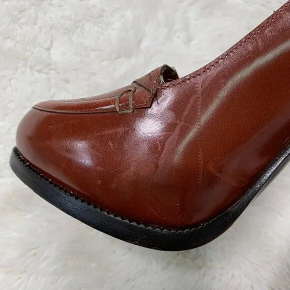 Fendi Women's Brown Leather Platform Pumps Heels Size 38 1/2 - Picture 7 of 15